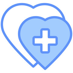 Obraz premium Heart Icon Outline Blue