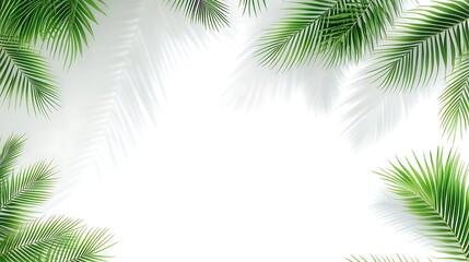 Obraz premium Tropical Palm Leaves Frame with Shadows