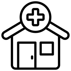 Obraz premium Clinic Icon Outline