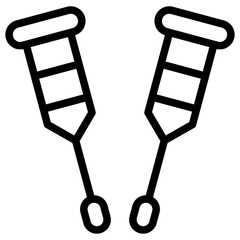 Crutches Icon Outline