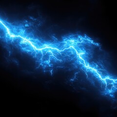 Abstract Digital Lightning Bolt Electric Blue Energy Streaking Across a Dark Background
