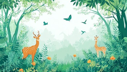 A powerful World Wildlife Day design featuring wildlife in their natural habitat, surrounded by lush greenery, with a call to protect and preserve the Earth s ecosystems