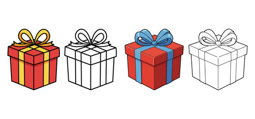 A Colorful Gift Boxes vector illustration with white background 