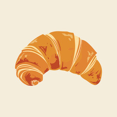 elegant illustration of croissant isolated on white