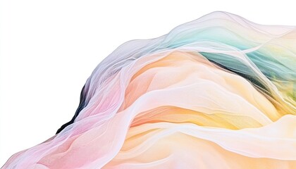 Obraz premium Ethereal fabric waves in soft pastel colors, creating a dreamy atmosphere with a hint of motion
