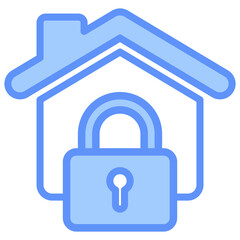 Lockdown Icon Outline Blue