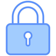 Secure Icon Outline Blue