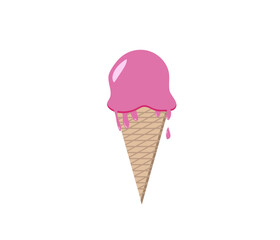 ice cream cone on a white background,