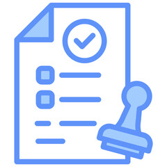 Permit Icon Outline Blue