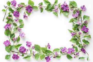 Fototapeta premium Lilac Floral Frame: Elegant Square Border for Spring Designs, Wedding Invitations, and Romantic 