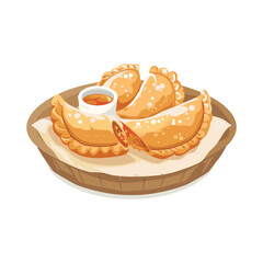 elegant illustration of  delicious pierogies vector illustration