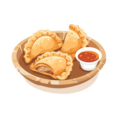 elegant illustration of  delicious pierogies vector illustration