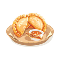 elegant illustration of  delicious pierogies vector illustration