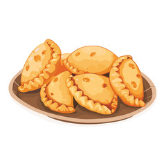 elegant illustration of  delicious pierogies vector illustration