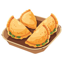 elegant illustration of  delicious pierogies vector illustration