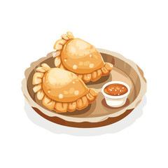 elegant illustration of  delicious pierogies vector illustration