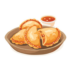 elegant illustration of  delicious pierogies vector illustration