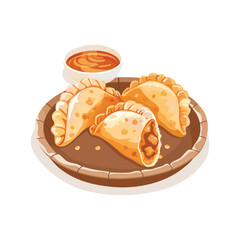 elegant illustration of  delicious pierogies vector illustration