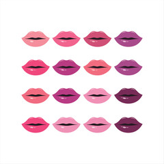 Set of Vibrant and Glossy Lip Colors Pack for Beauty and Makeup Themes icons for web and mobile