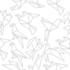 Origami Bird Seamless Pattern