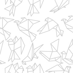 Origami Bird Seamless Pattern