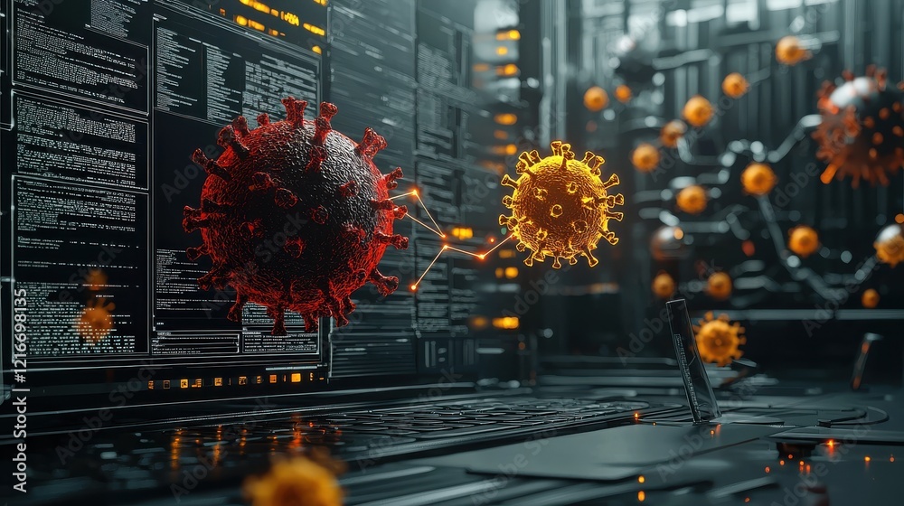 Leinwandbilder global virus warning alerts digital concepts for a standardized response in cybersecurity environmen