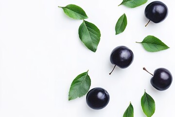 Dark Elegance: Luscious Black Plums, Still Life Photography. High-Resolution Image for Culinary,    