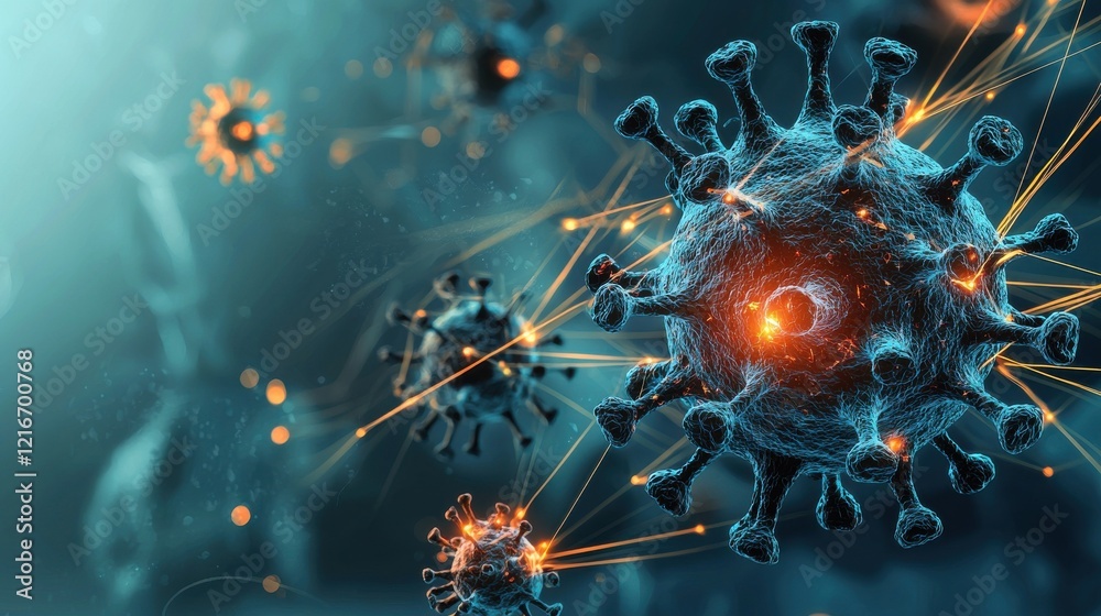 Fototapete Visualizing global virus transmission network in scientific analysis data insights and g standard methodology