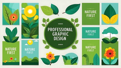 Colorful Nature Inspired Graphic Design Elements
