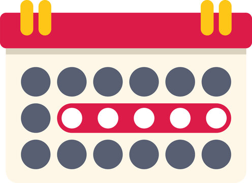 Minimalist calendar icon highlighting a week with selected days, perfect for scheduling and time management visuals