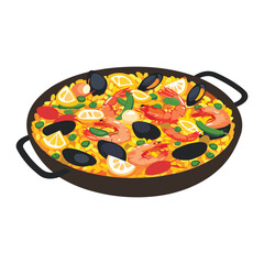 elegant illustration of seafood curry vector on a white