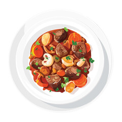 elegant illustration of delicious beef curry vector art on a white 