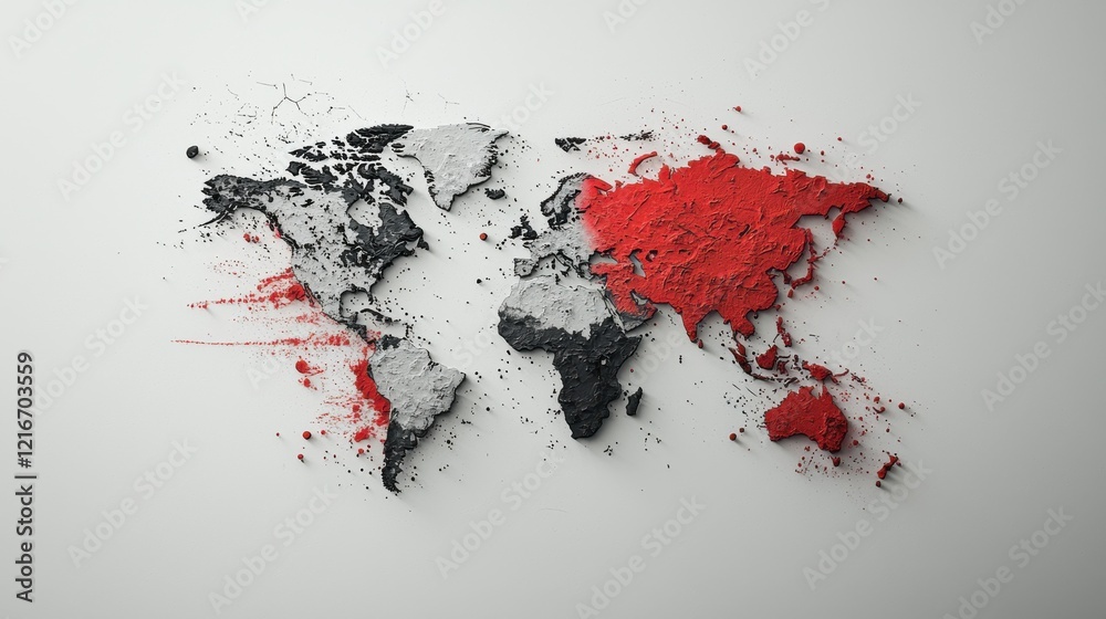 Poster Tracking pandemic spread global heat zones on world map visual data representation health insights scientific perspective