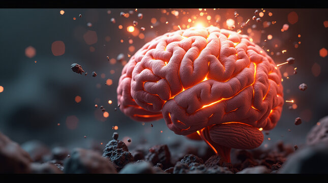 Surreal Concept Art: Exploding Brain of Knowledge and Creativity
