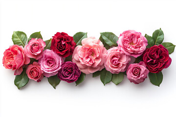 Obraz premium rose border, isolated on white background