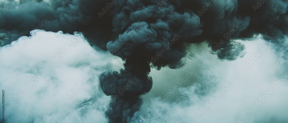 Aufkleber black ink diffusion with soft edges on a pristine white background