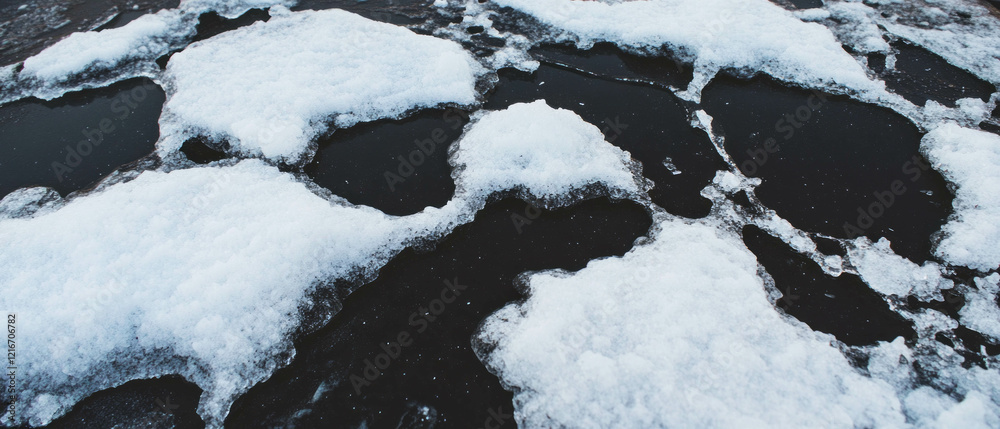 Aufkleber exploring the intricate patterns of black ink with salt crystallization on a textured surface