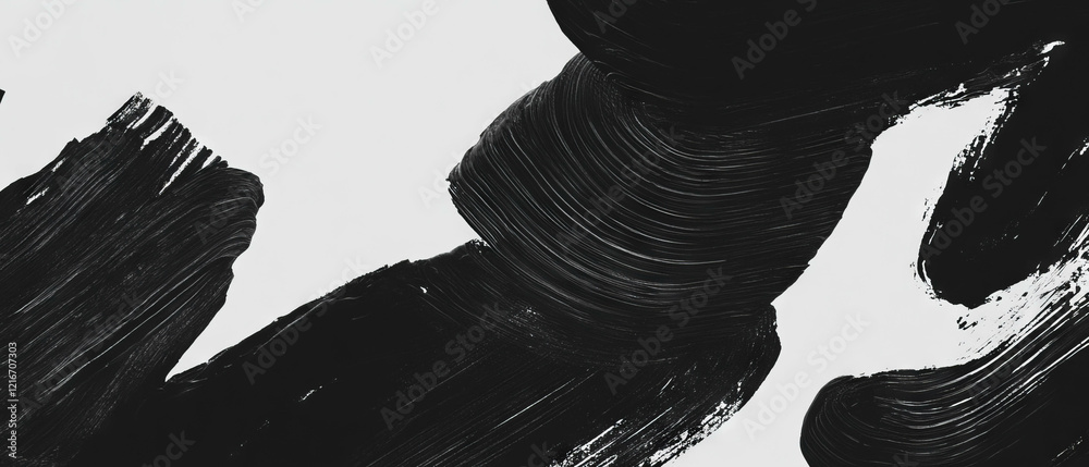 Aufkleber geometric black ink patterns create striking contrasts on a white surface