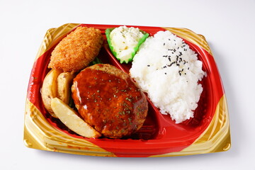 ハンバーグとクリームコロッケ弁当