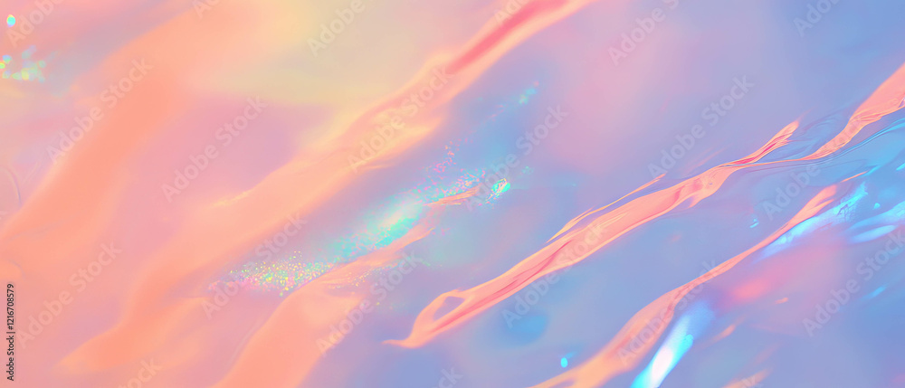 Poster aura quartz texture with iridescent coating showcasing rainbow colors in a vibrant display