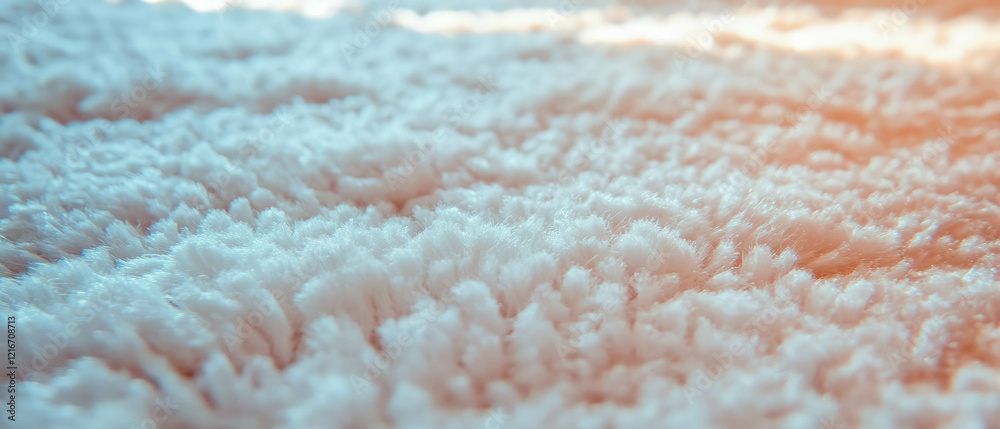 Poster cozy texture of berber carpet with looped pile and speckled appearance under soft light