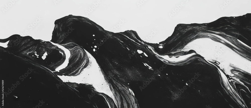 Poster exploration of black ink hatching creating tonal variations against a white background