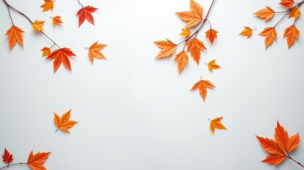 Fototapeta premium autumn leaves frame background