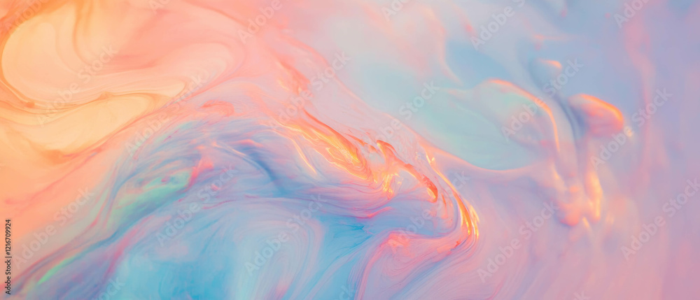 Aufkleber Blurred edges and bleeding ink create a vibrant abstract texture with varied colors