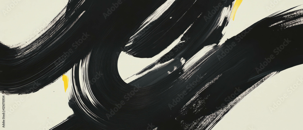 Aufkleber Elegant calligraphic ink patterns showcasing varied strokes and textures in creative art form