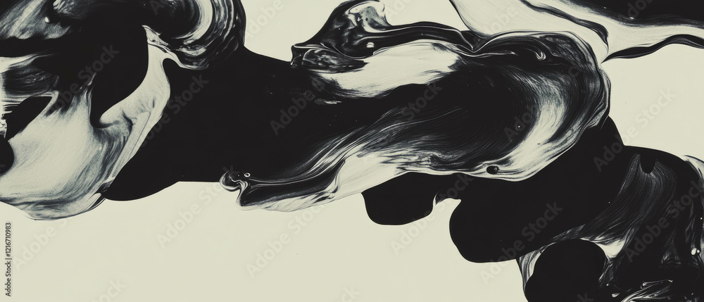 Aufkleber Exploring the smooth flow and rich color of calligraphy ink in creative expression