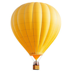 Obraz premium floated yellow Hot-air balloon isolate on transparency background PNG