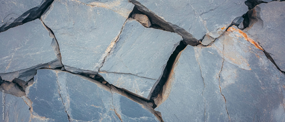 Poster cracked granite texture showcases rough gray surfaces with varied patterns