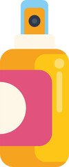 Yellow and pink spray bottle, ideal for representing cosmetics, cleaning products, or similar concepts