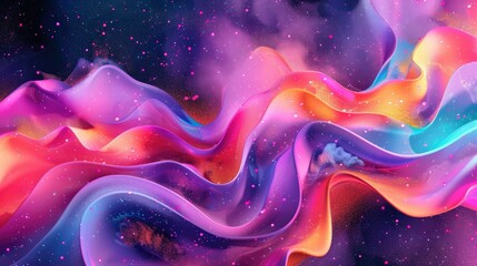 Obraz premium A vibrant abstract design featuring flowing waves of color and light.
